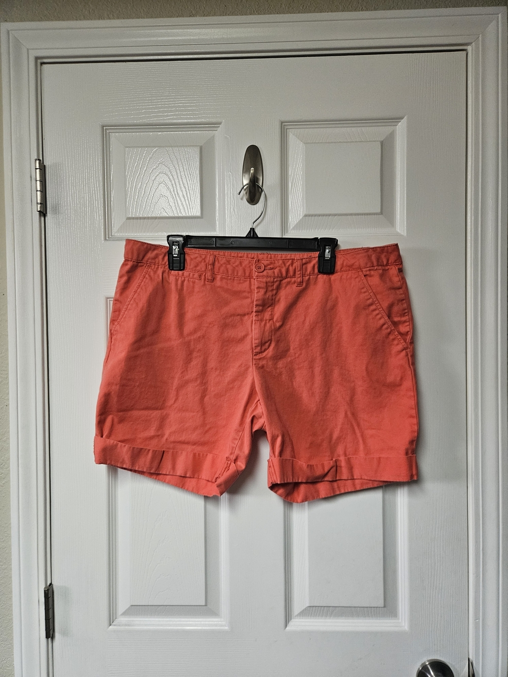 Faded Glory Coral Rolled-Hem Chino Shorts